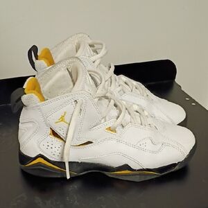 Jordan Kids White and Gold Sneakers